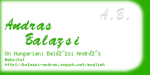 andras balazsi business card